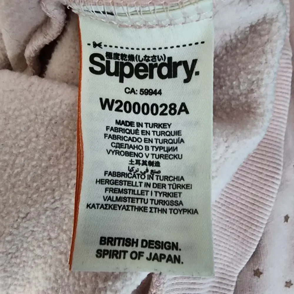 Superdry Vintage Premium Goods Shimmer All Over Print Blush Hoodie | Women's 8